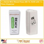 1 x Dental Mint Waxed Floss 200 Yd. Refill with 1 x Floss Dispense