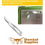 Exec 100 Sterile British Stainless Steel Surgical Scalpel Blades size #15.
