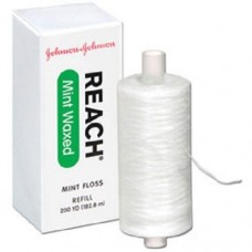 6 x Johnson & Johnson Reach Mint Floss Waxed refill spool, 200 yds, 2733