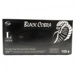 Adenna Black Cobra Latex Powder Free (PF) Exam Gloves (Large) 1 box