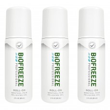 Pack of 3: GREEN PROFESSIONAL ROLL ON, roll-on, Biofreeze Professional 3 oz. Pain Relieving Gel 