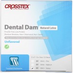 Crosstex latex dental dam 5" x 5" unflavored (blue) 52/bx